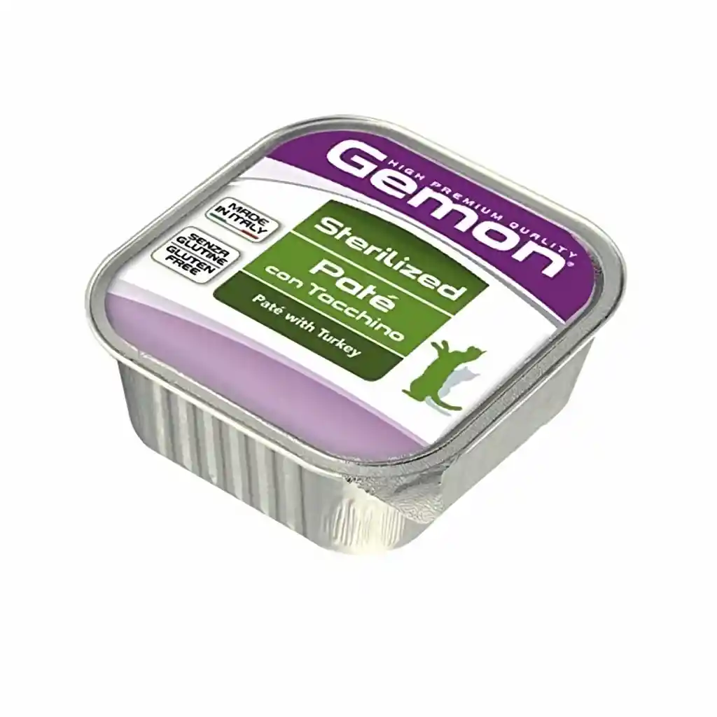 Gemon Alimento para Gato Sterilized Pate con Tacchino 