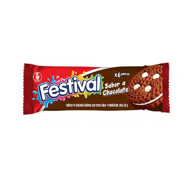 Festival  Galletas de Chocolate Rellena de Crema Vainilla 