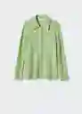 Camisa Crunchy Verde Talla S Mujer Mango