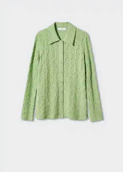 Camisa Crunchy Verde Talla S Mujer Mango