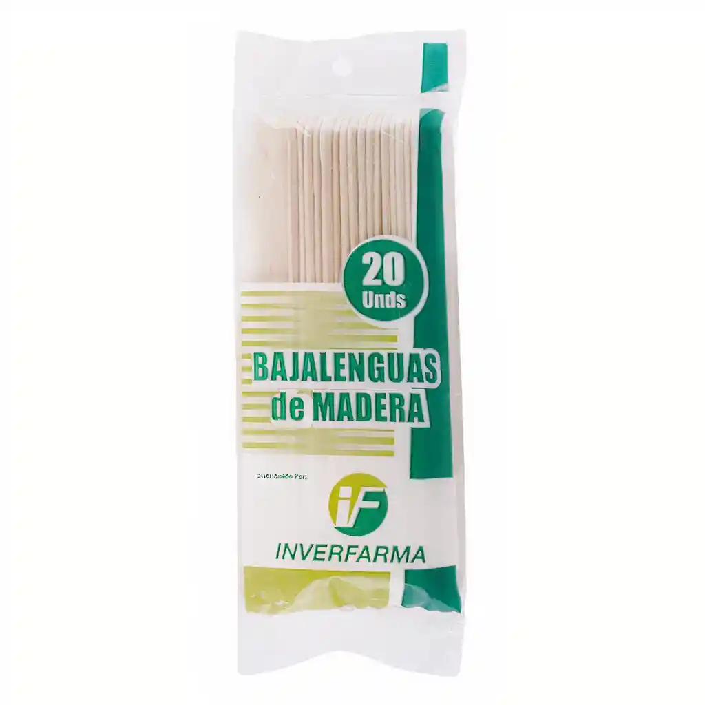 Inverfarma Bajalenguas De Madera 20 Uds