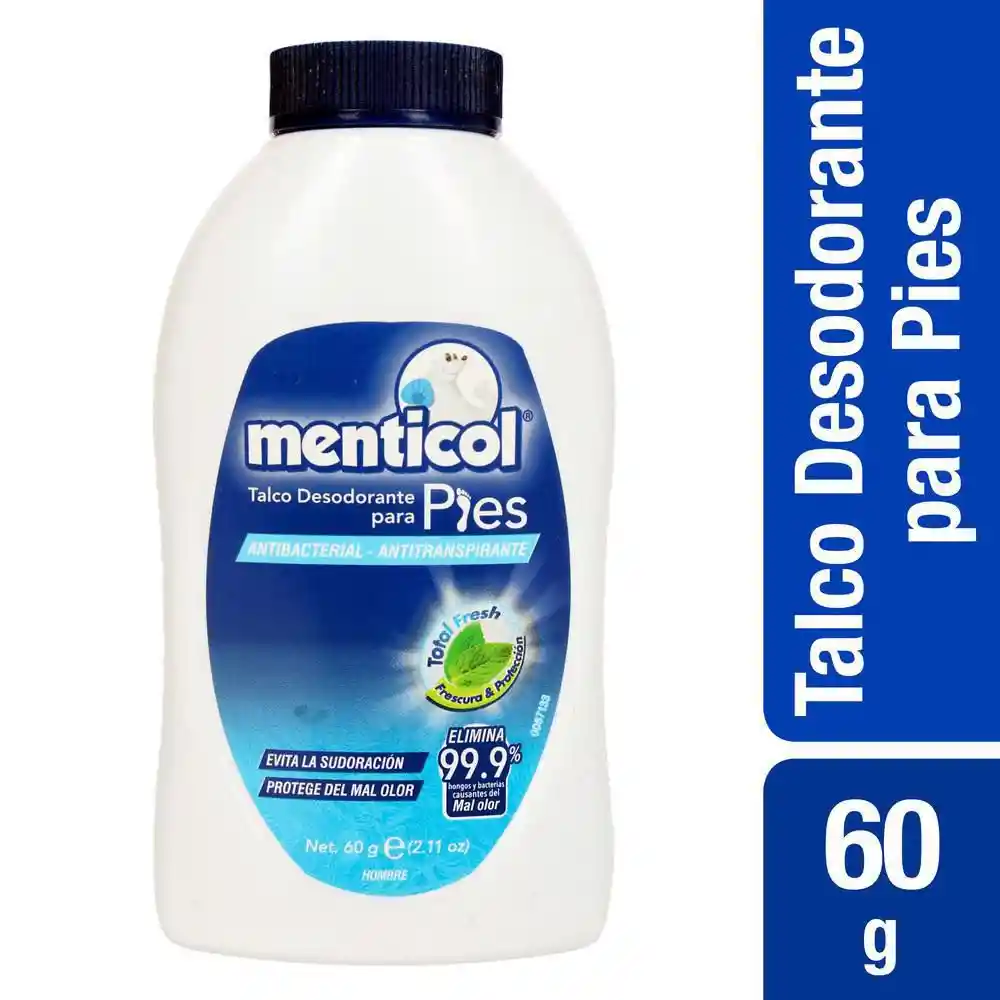 Menticol Talco Desodorante para Pies