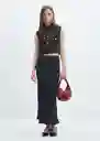 Chaleco Talia Tejano Gris Oscuro Talla M Mujer Mango