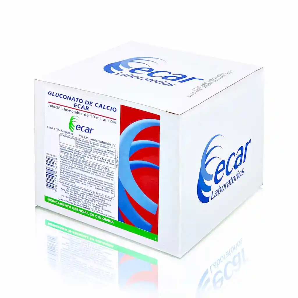 Ecar Ltda Gluconato De Calcio 10% 25 Amp Ec