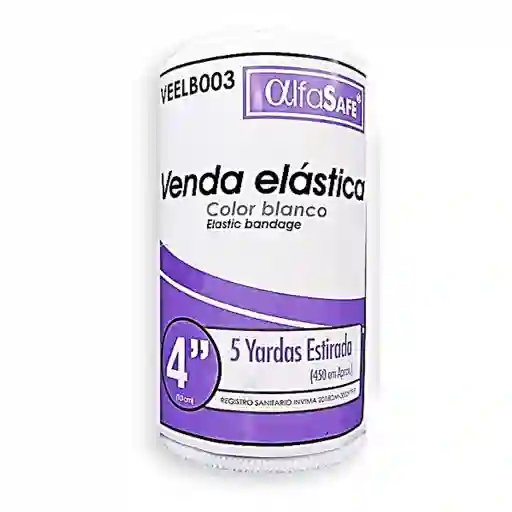 Venda Elastica Alfasafe Blanca 4 X 5 Yardas