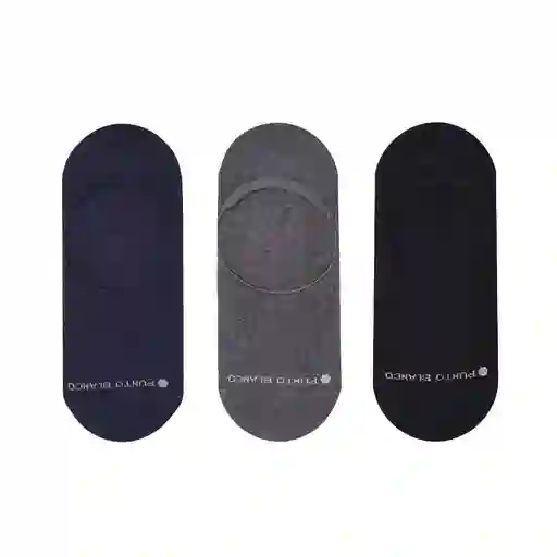 Medias Casuales Tipo Baletas Hombre New Marbella X3 Punto Blanco