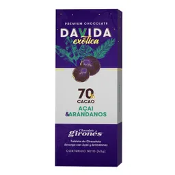 Davida Chocolate Exótica Acai Arandanos Cacoa 70%