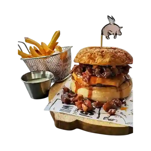 Promo 2 hamburguesas pigasus + papas
