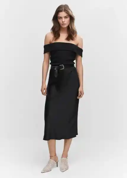 Camiseta Berta-H Negro Talla S Mujer Mango