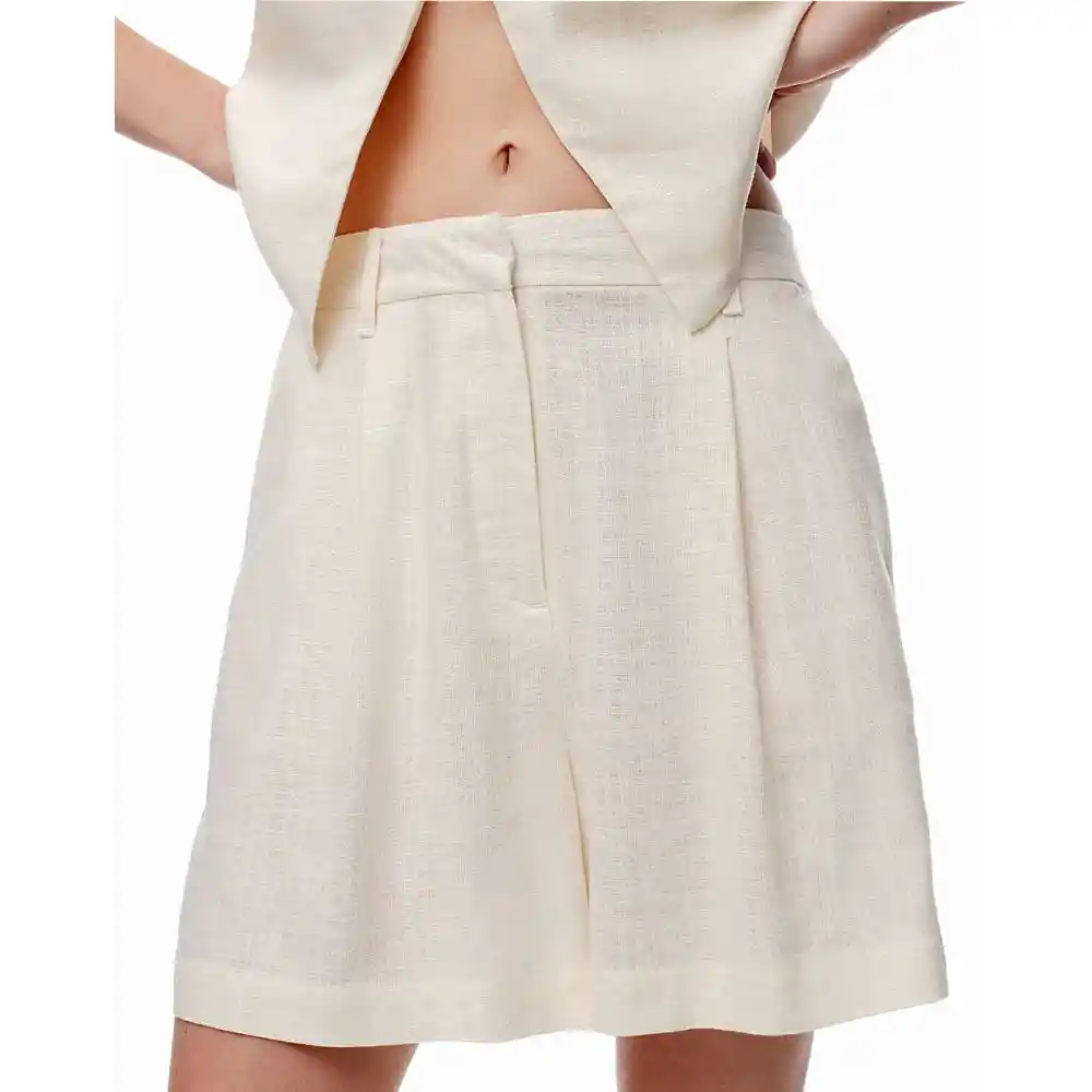 Short Tiro Alto Con Bolsillos Tejido Plano Femenino Lovix Gef Talla M