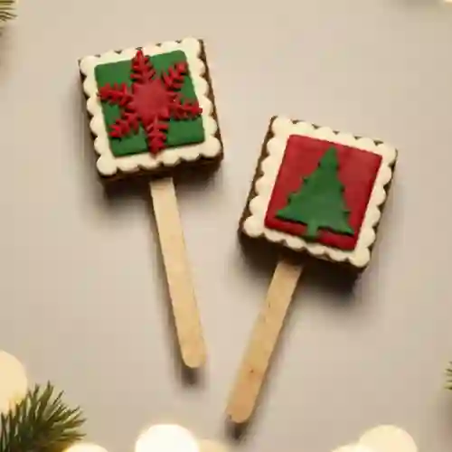 Brownies Paletas Navidad X 2 Und