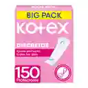 Protector Diarios Kotex Discretos Big Pack 150 Und
