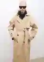 Abrigo Trench Londi Beige Talla XS Mujer Mango