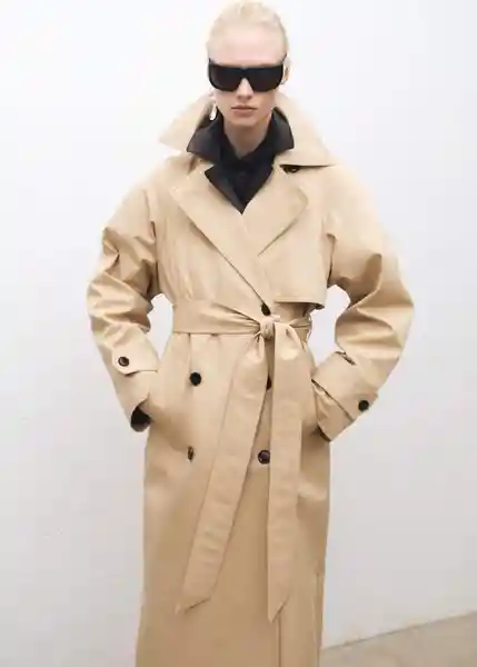 Abrigo Trench Londi Beige Talla XS Mujer Mango