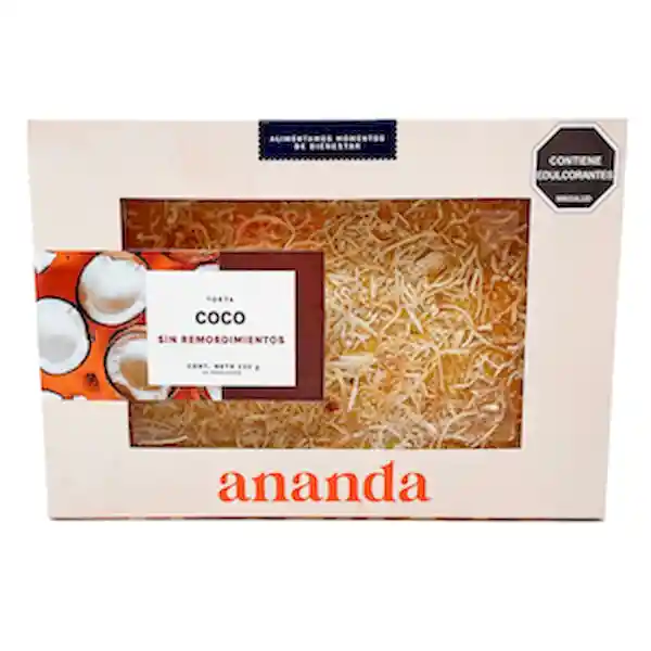 Ananda Torta de Coco Suave Sin Azúcar Adicionada Taller Dulce