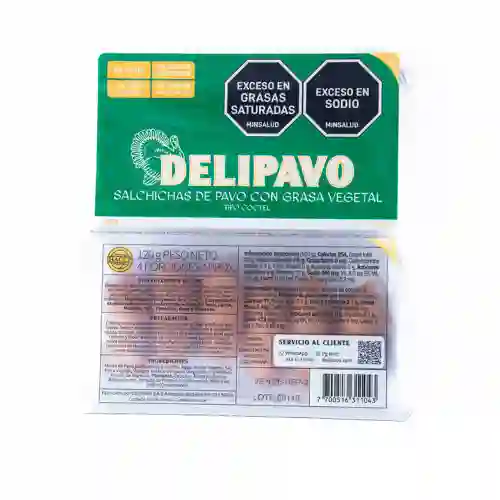 Snack Salchichas de Pavo Grasa Vegetal