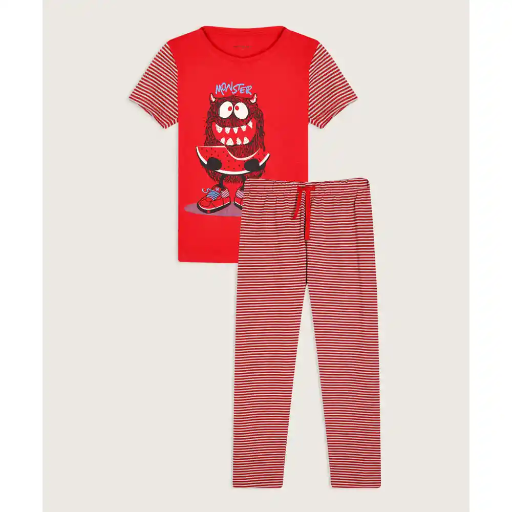 Pijama Corto Largo Camiseta Con Screen y Pantalon Estampado Infantil Niño 66040058 Talla 6