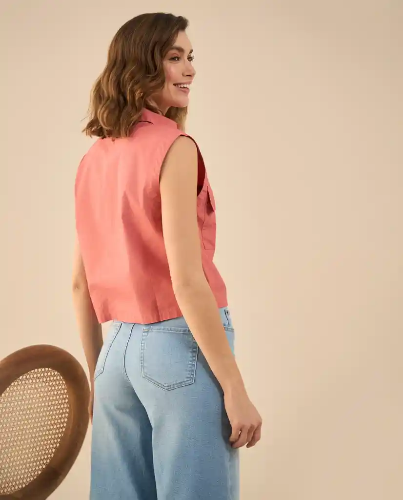 Camisa Rosa Cedro Medio Talla L 612G047 Esprit
