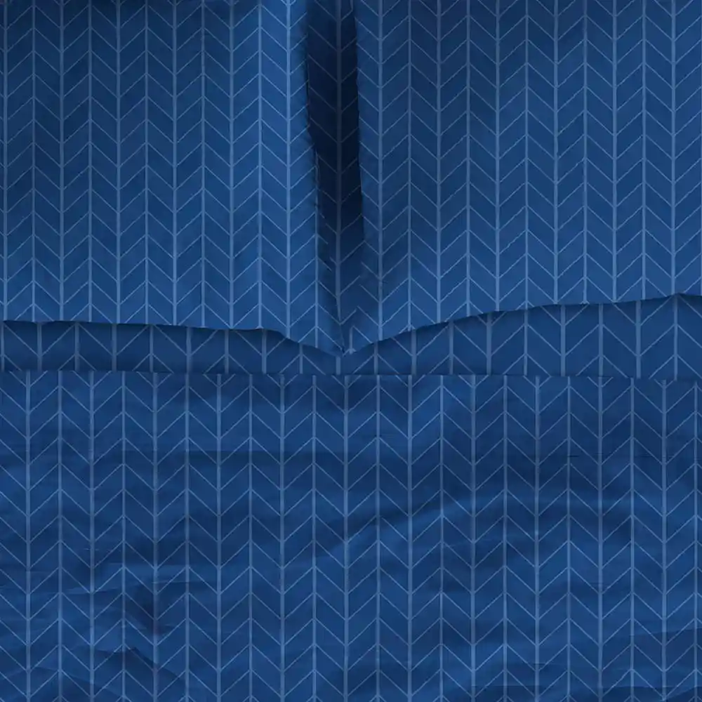 Juego Cama Cannon Microfibra Embozado Azul Queen