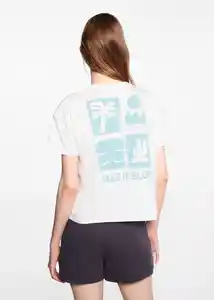 Camiseta Slow Off White Talla 21 Niñas Mango
