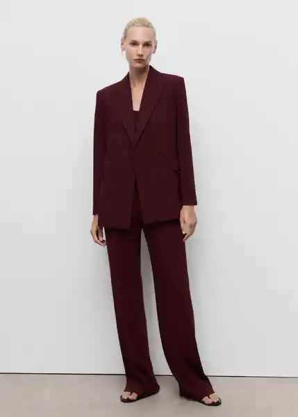 Blazer Americana Iguana Granate Talla XL Mujer Mango