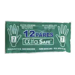 Alfa Safe Guantes Médicos de Látex Talla 7