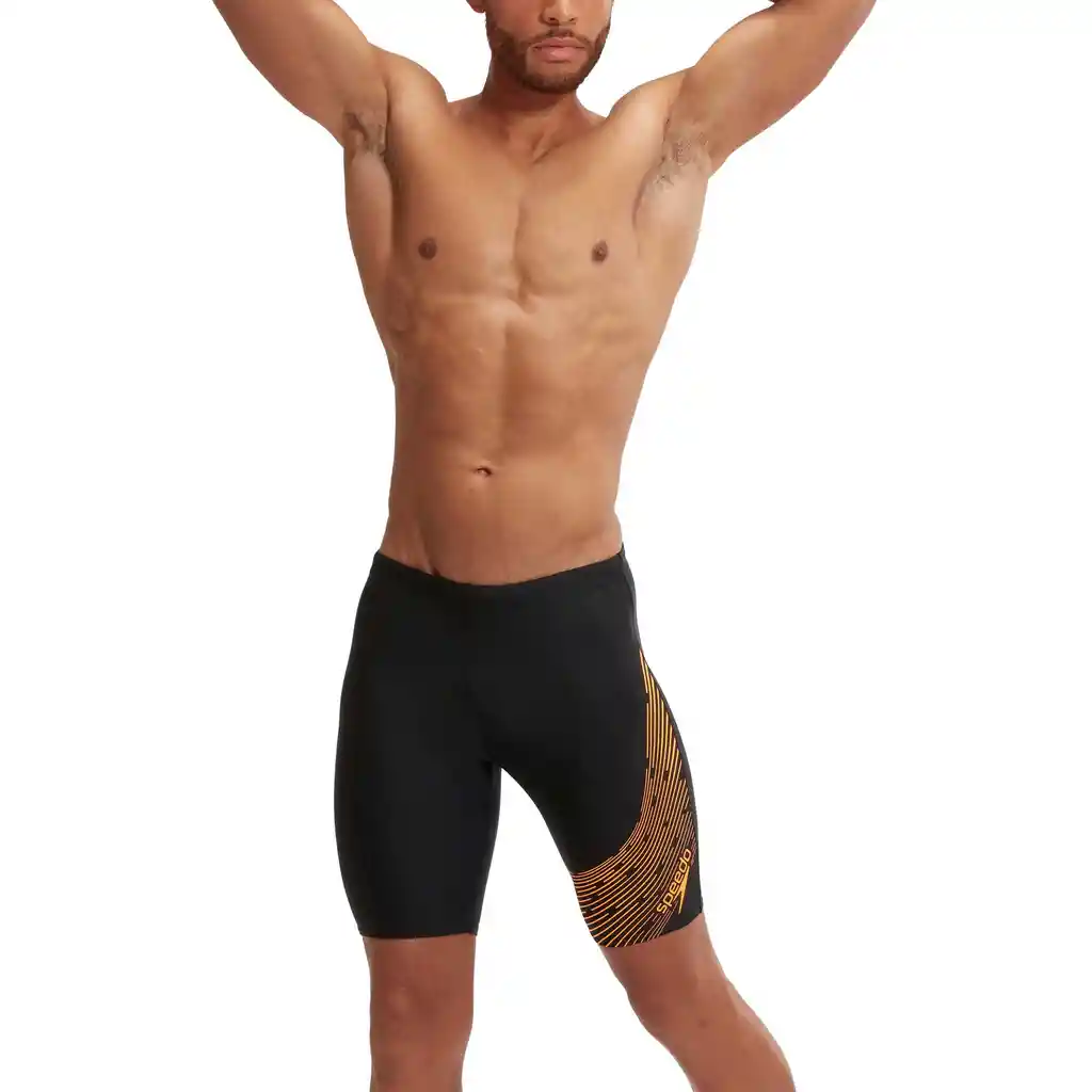 Pantaloneta de Bano Jammer Medley Logo Hombre Negro-34