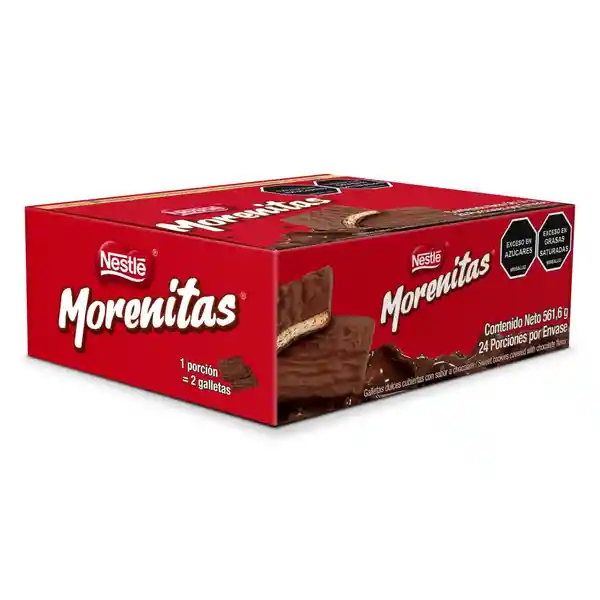 Galletas dulces MORENITAS cubiertas con chocolate 24 Unds x 561,6g