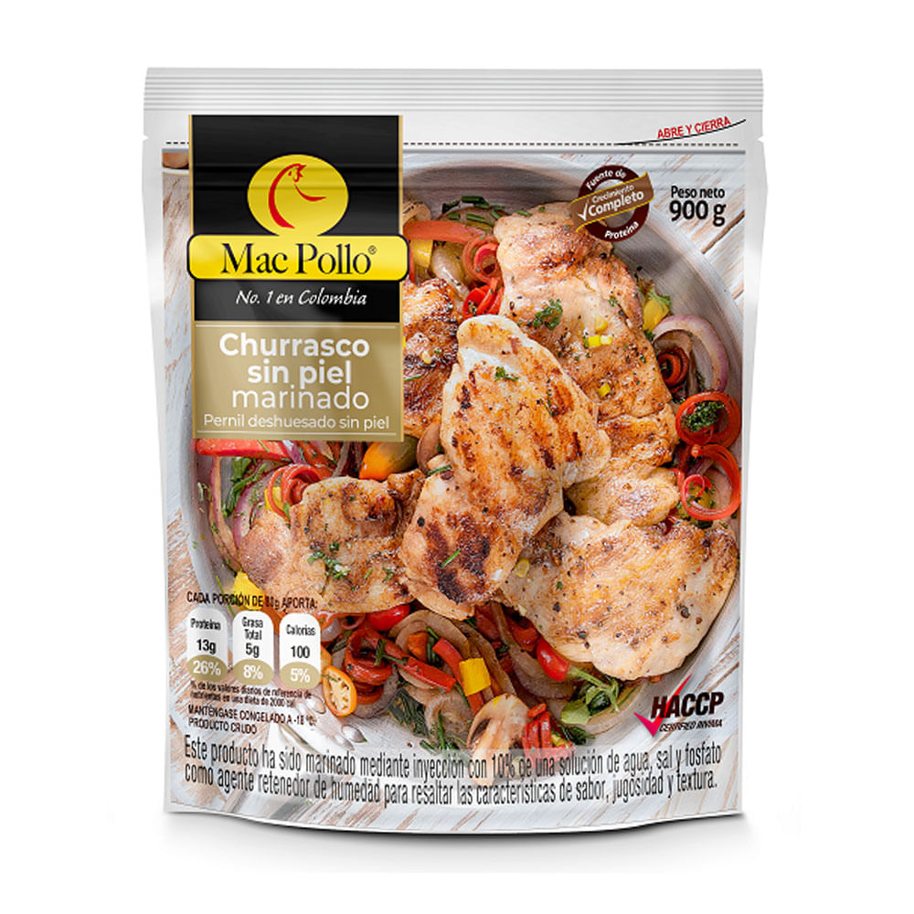 Mac Pollo Churrasco Sin Piel Congelado 900 g