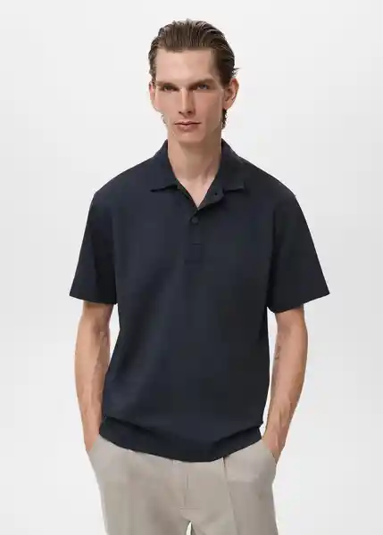 Camiseta Polo Londonp Navy Talla L Hombre Mango