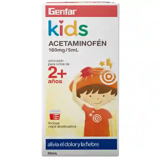 Acetaminofen Genfar Kids + 2 Años (160 Mg / 5 Ml)