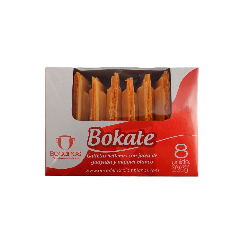Bokate Galletas Rellenas con Jalea y Manjar 220 g