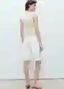 Bermuda Anne Blanco Talla 36 Mujer Mango