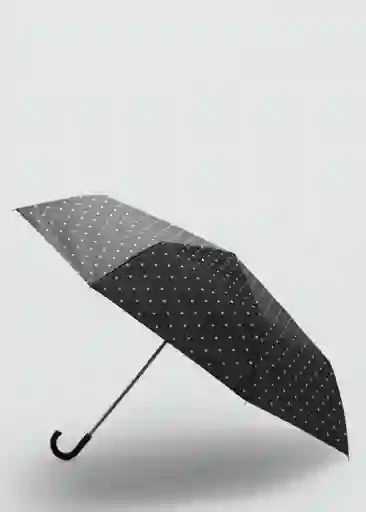 Paraguas Lunar Negro Talla 99 Mujer Mango