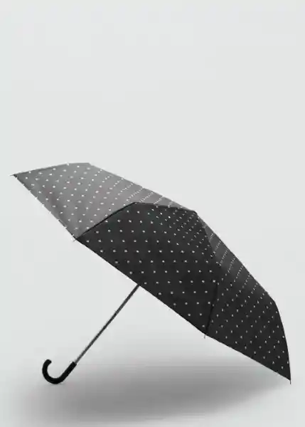 Paraguas Lunar Negro Talla 99 Mujer Mango