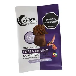 Sagu co Trufa de Chocolate Cacao y Centro de Torta de Vino