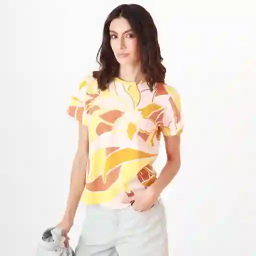 Camiseta Cuello Redondo Manga Corta Multicolor Talla M 688062