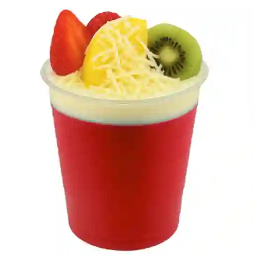 Gelatina con queso y fruta fresa
