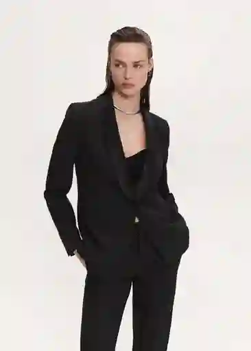 Blazer Americana Jordan Negro Talla M Mujer Mango