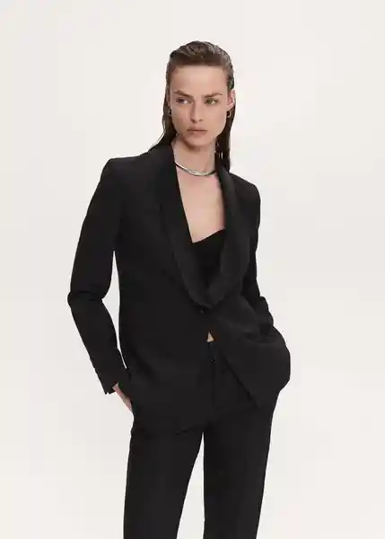 Blazer Americana Jordan Negro Talla M Mujer Mango