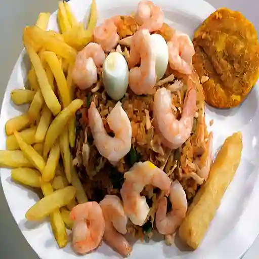 Arroz con Pollo y Camarón