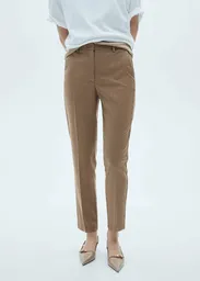 Pantalón Warm Marron Talla 34 Mujer Mango