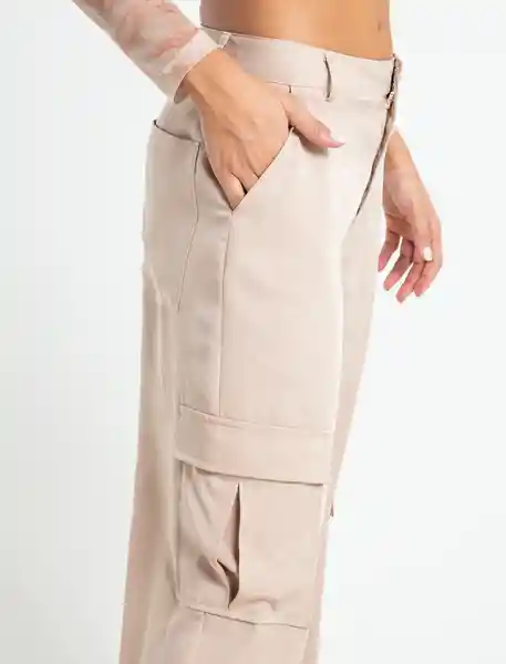 Pantalón Suit Beige Latte Medio Talla 6 Naf Naf