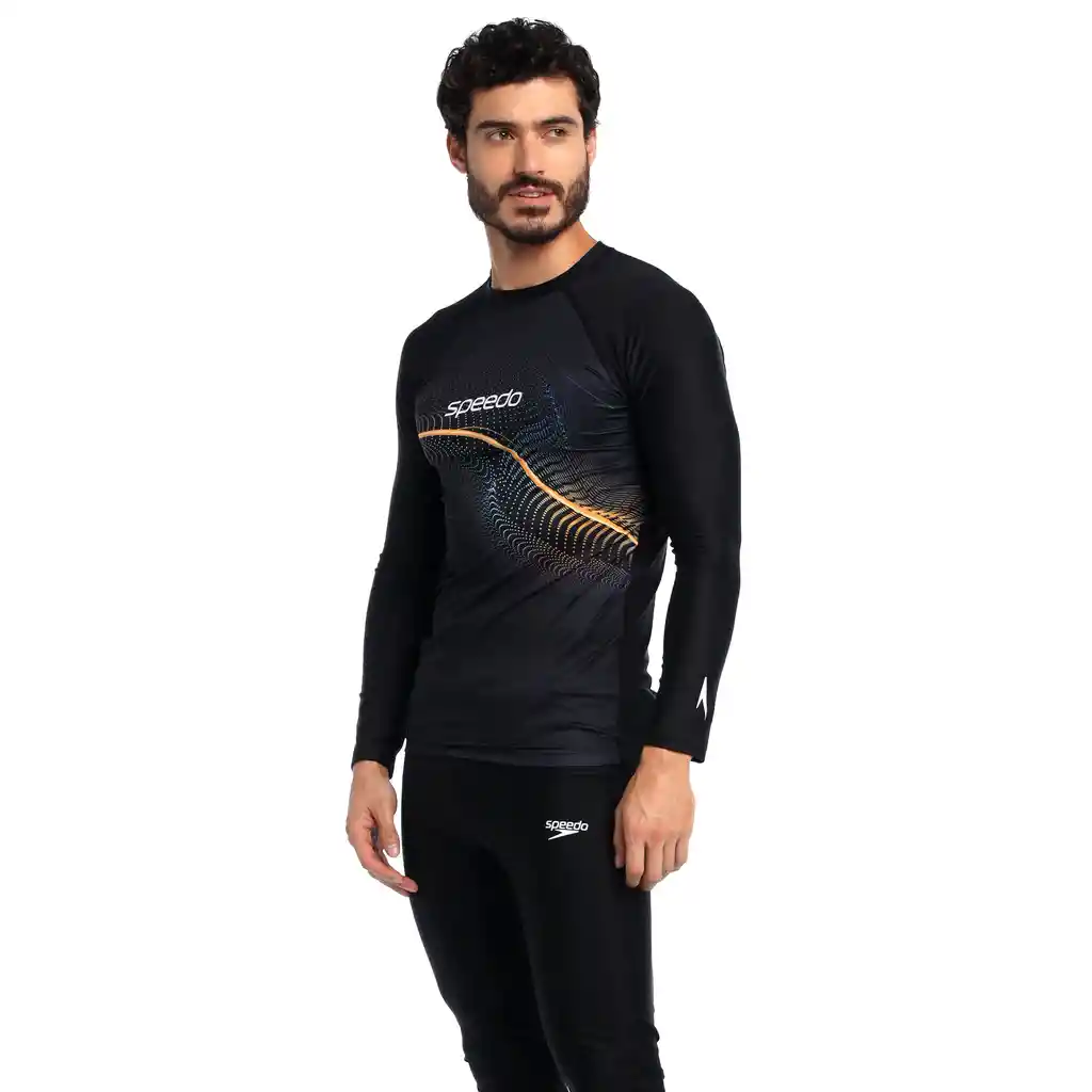 Camiseta Manga Larga Sunshine Wave Sprint Hombre Negro-xxl
