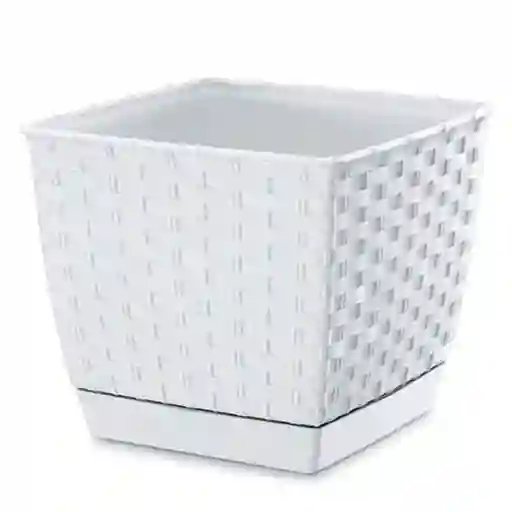 Tumatera Maceta Ratolla Square Blanco 16 x 19 x 19 cm