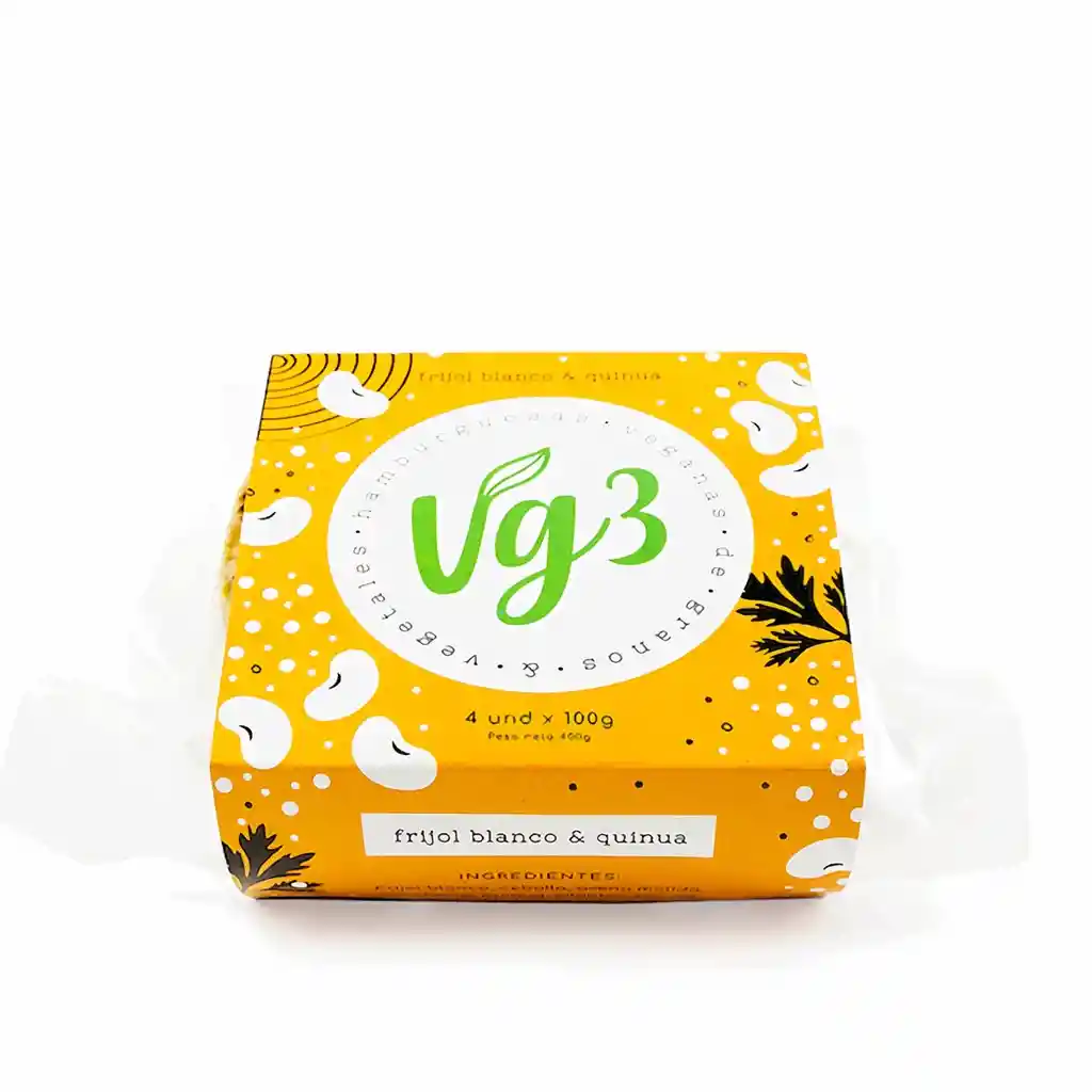 Vg3 Hamburguesa Vegana de Frijol Blanco y Quinua