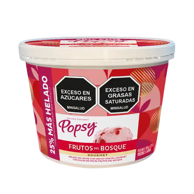 Helado Popsy Frutos Bosque Gourmet Extr.cont
