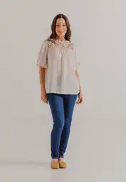 Blusa Manga Corta M-marfil