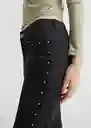 Jean Tachas Tejano Negro Talla 22 Teen Niñas Mango