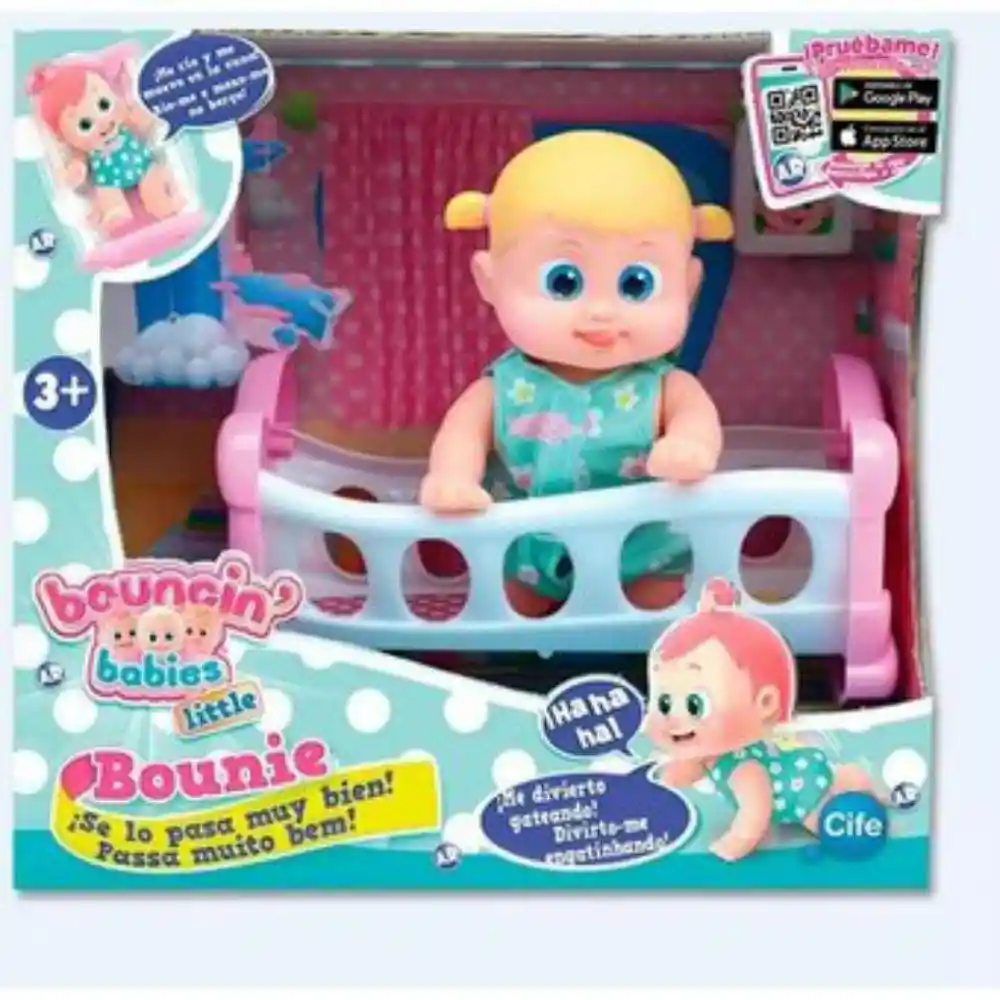 Bouncin Babies Bounie en Su Cuna Incluye Sonidos y Movimient
